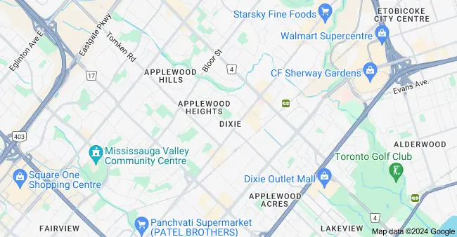 Garbage bin rental service area in Dixie, Mississauga