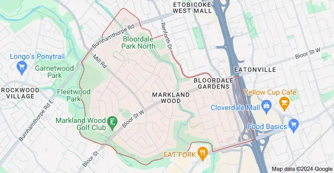 Garbage bin rental service area in Markland Wood